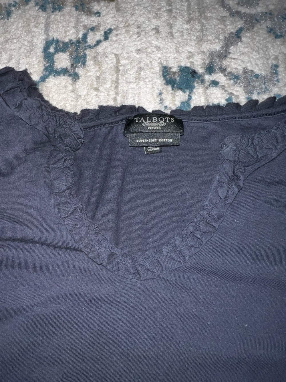 Talbots ruffled V-neck - Picture 2 of 4